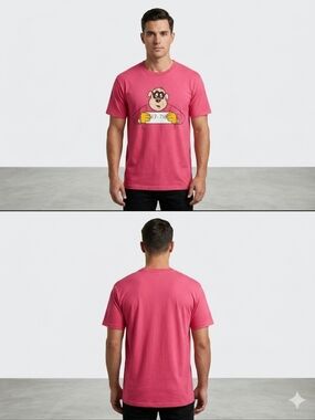 Disney Red Short Sleeve Graphic  "Beagle Boys Mugshot" Crewneck Tee for Men